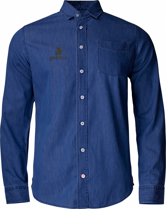 Cutter & Buck - Gorm's Denim Skjorte Herre (Broderet Logo) - Dark blue
