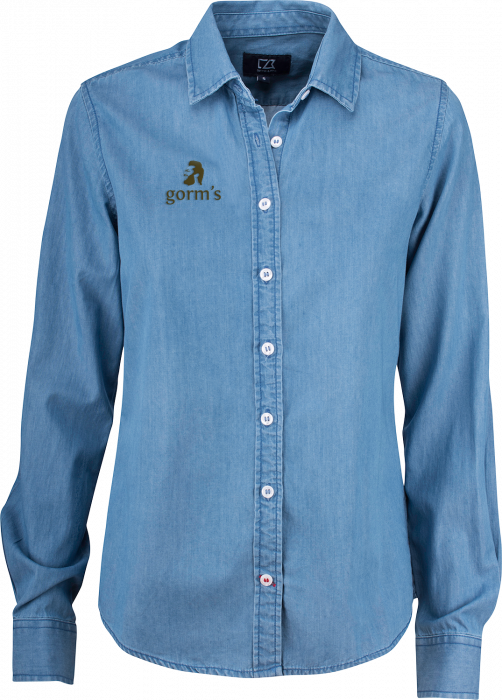 Cutter & Buck - Gorm's Denim Skjorte Dame (Broderet Logo) - jeans blue